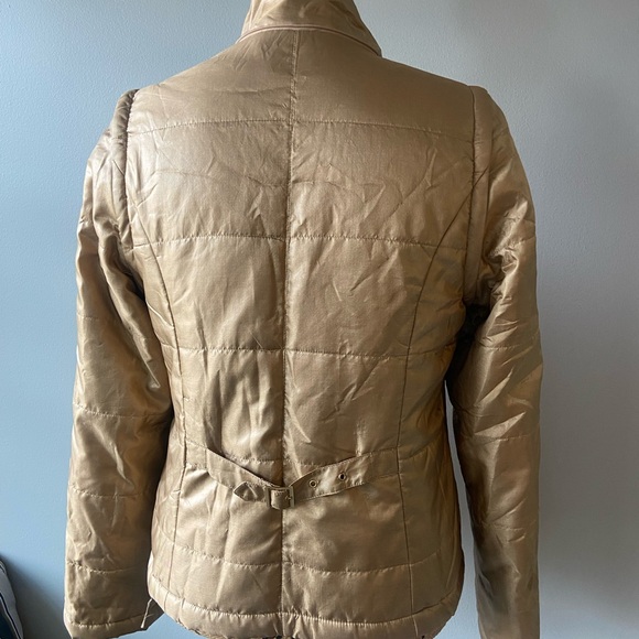 Etcetera Metallic Gold Puffer Jacket with zip off sleeves - Picture 4 of 13